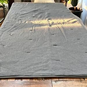 Parachute Twin Twin XL Quilt Organic Cloud Cotton Gray Textured
